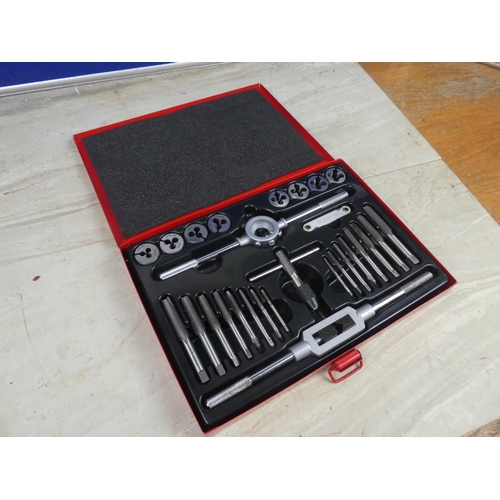 1165 - A cased Sealey 28 piece Tap and Die Set.