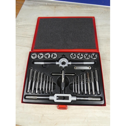 1165 - A cased Sealey 28 piece Tap and Die Set.