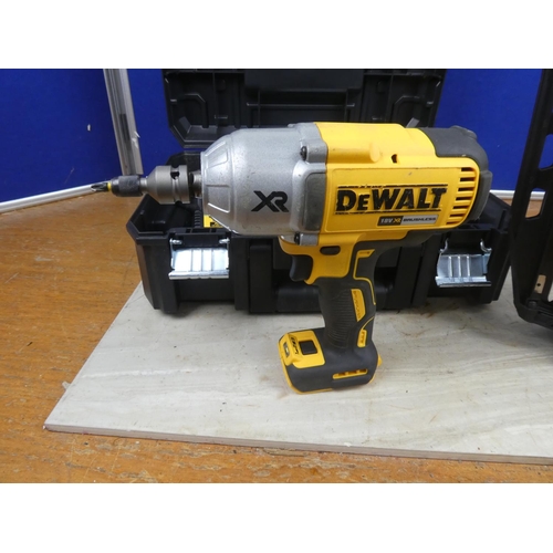 1179 - A Dewalt nail gun, screwdriver, battery and charger in case.