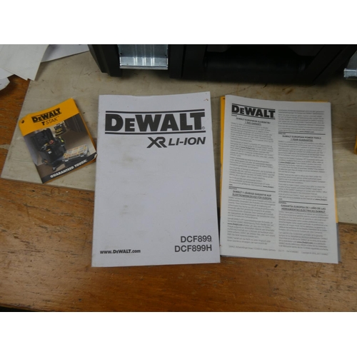 1179 - A Dewalt nail gun, screwdriver, battery and charger in case.