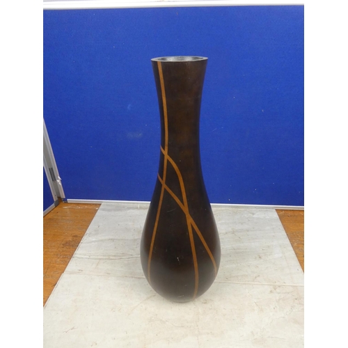 138 - A tall wooden vase.  Approx 49cm.