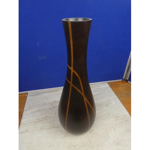 138 - A tall wooden vase.  Approx 49cm.