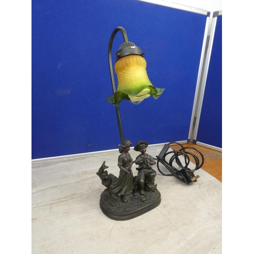 144 - An ornamental table lamp and shade.  Approx 45cm.