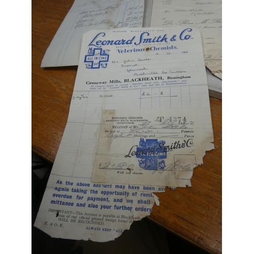 163 - A collection of local interest paperwork and a vintage J M Wreath & Co auction catalogue dated June ... 