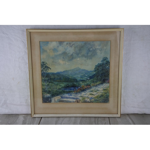 218 - A vintage framed watercolour 'Schiehallion' signed Doris Rosa.  Approx 40x38cm.