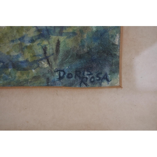 218 - A vintage framed watercolour 'Schiehallion' signed Doris Rosa.  Approx 40x38cm.