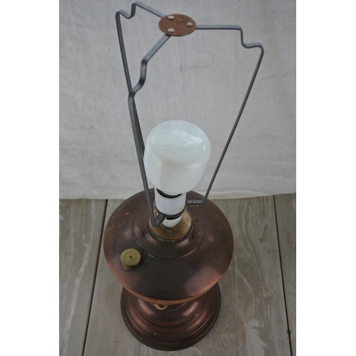 219 - A vintage copper lamp base.  Approx 50cm.