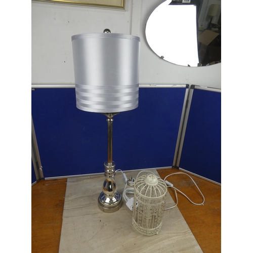 1155 - A metal based table lamp.  Approx 82cm.