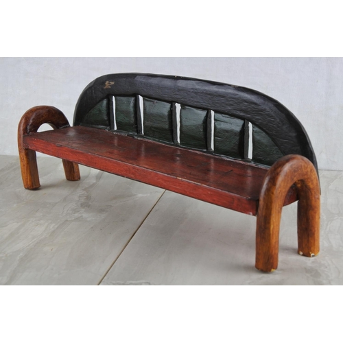 17 - A miniature handmade wooden bench.