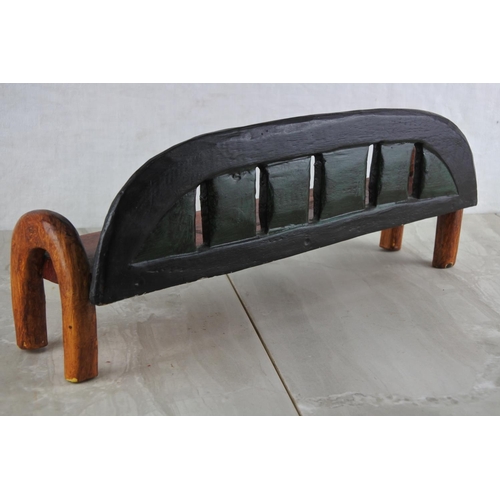 17 - A miniature handmade wooden bench.
