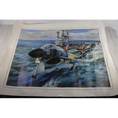 5 - Two vintage unframed pictures of Royal Navy Aircrafts, by Michael Turner.