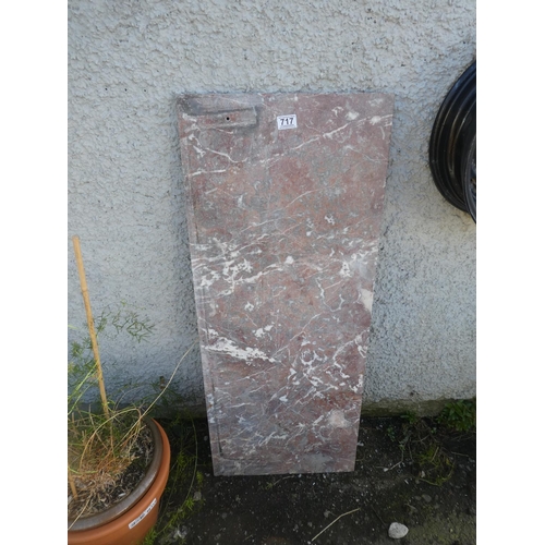 717 - A piece of granite/ marble, measuring 107cm x 43cm.