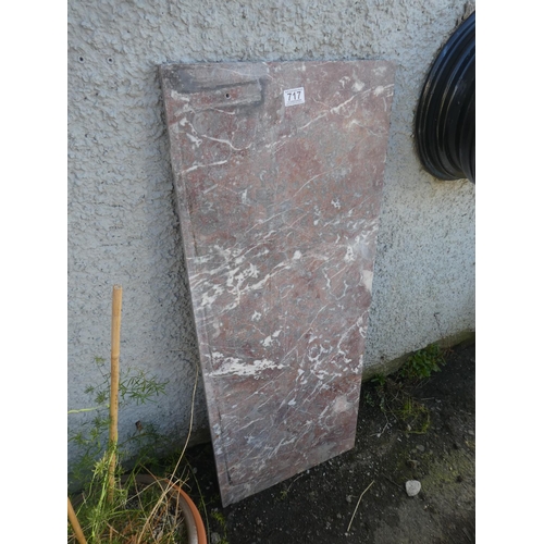 717 - A piece of granite/ marble, measuring 107cm x 43cm.