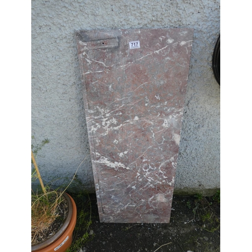 717 - A piece of granite/ marble, measuring 107cm x 43cm.