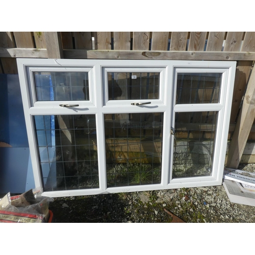 746 - A large three panelled PVC window, measuring 178cm x 6.5cm x 120cm.