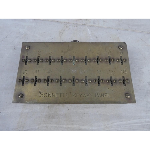 56 - A vintage brass 'Sonnette' keyway panel.