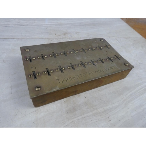 56 - A vintage brass 'Sonnette' keyway panel.