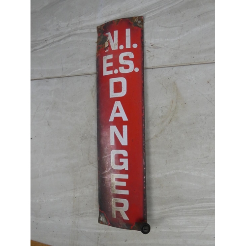 73 - An enamel 'Danger' sign for Northern Ireland Electricity.  Approx 8x31cm.