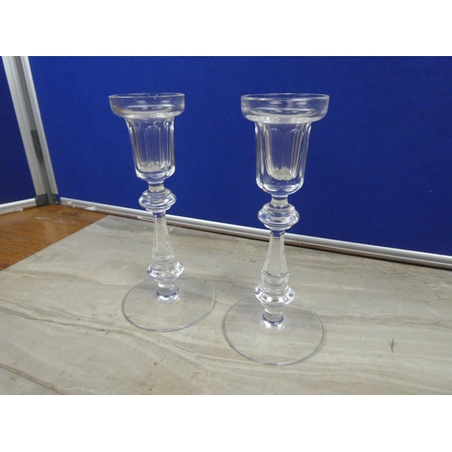 93 - A stunning pair of Waterford Crystal candlesticks.