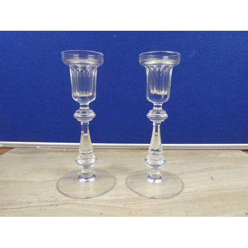 93 - A stunning pair of Waterford Crystal candlesticks.