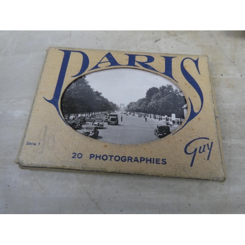 96 - A lot of vintage postcards and a vintage set of photographs of Paris by Guy Paris and more.