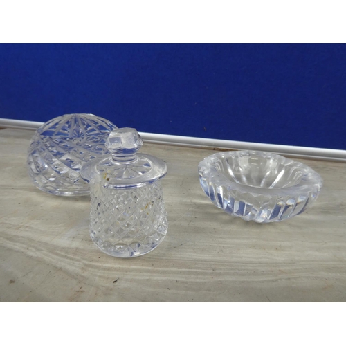 222 - Three pieces of crystal ware.