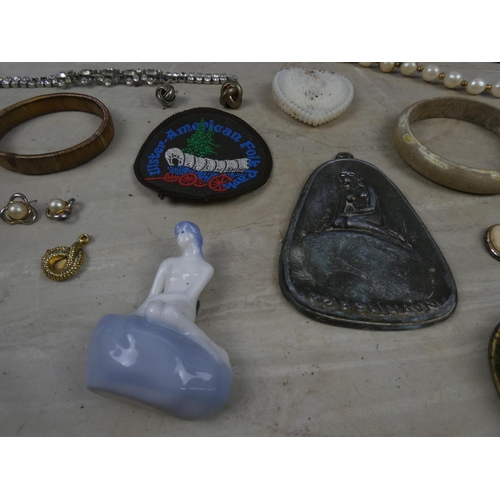 224 - A large job lot of various jewellery, bangles, bottle opener, whistle and lots more.