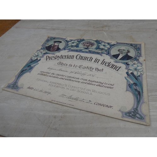 248 - A Presbyterian Church in Ireland certificate dated 1919.