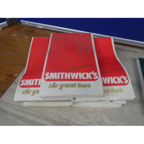 293 - A collection of vintage pub notebooks to include Guinness, Smithwick's and more.