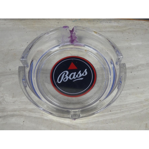 296 - A vintage Bass glass ashtray.