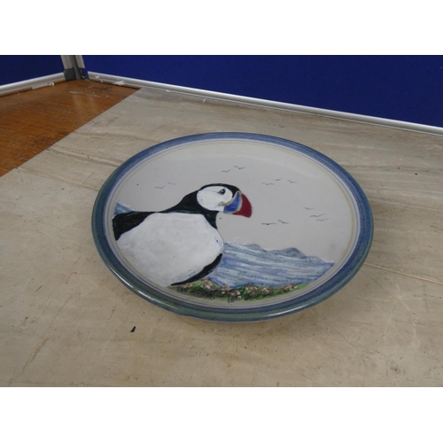 361 - A stunning Highland Stoneware plate of a puffin.