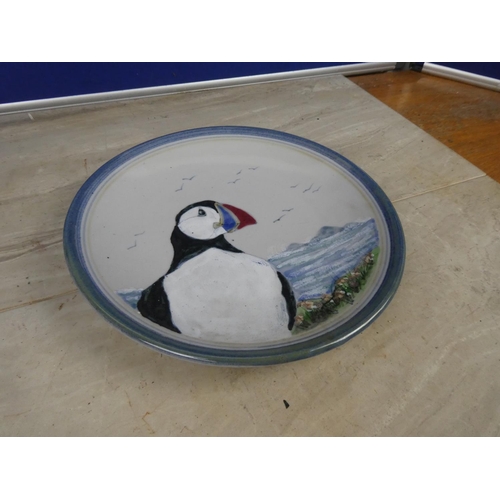 361 - A stunning Highland Stoneware plate of a puffin.