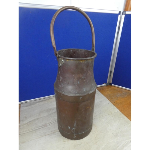 369 - A stunning copper milk can.  Approx 40cm.