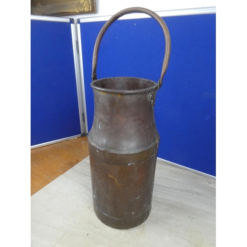 369 - A stunning copper milk can.  Approx 40cm.