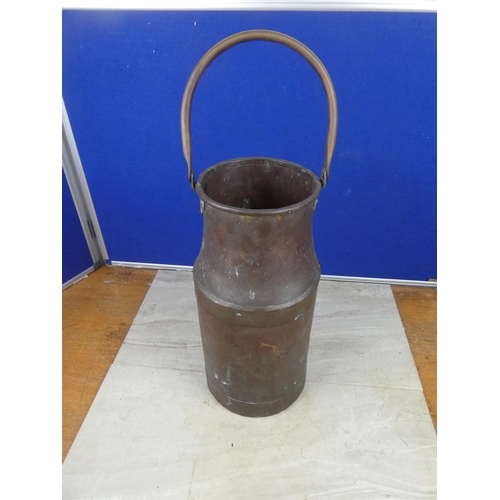 369 - A stunning copper milk can.  Approx 40cm.