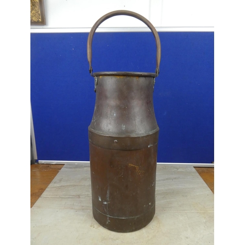 369 - A stunning copper milk can.  Approx 40cm.