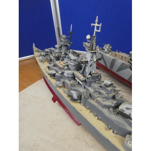 373 - 2 large model military ships, wired for RC (a/f + no controllers included).  Approx 75cm.