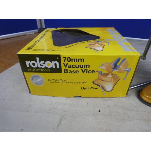 374 - A boxed Rolson 70mm vacuum base vice.