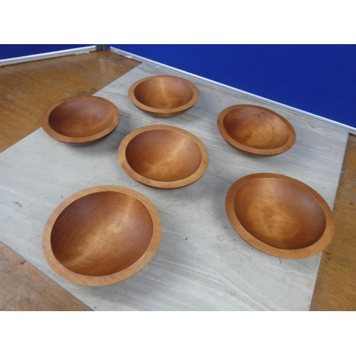 379 - A set of six vintage BariboCraft wooden bowls.