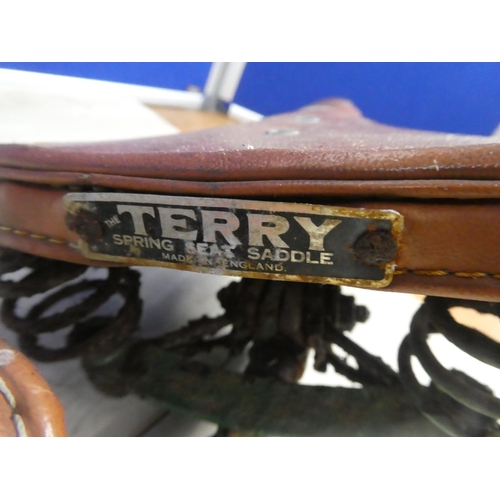 382 - A vintage Terry spring seat double saddle.