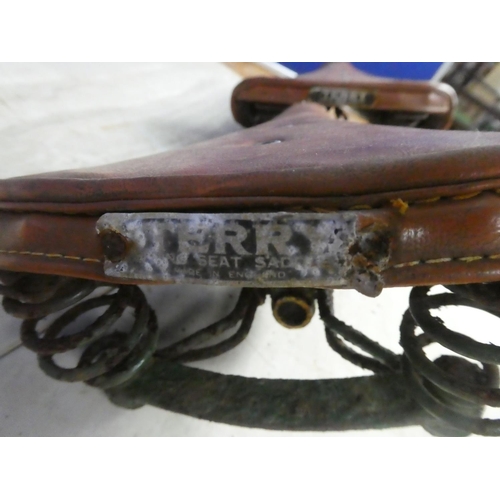 382 - A vintage Terry spring seat double saddle.