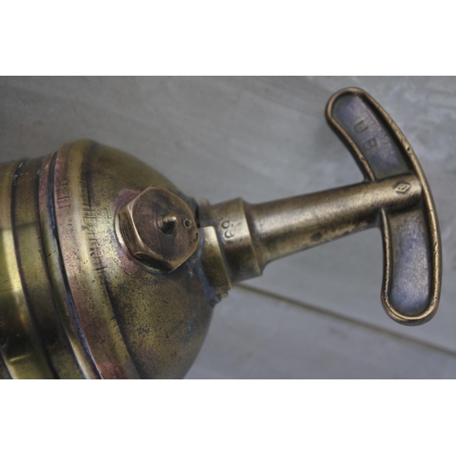 113 - A stunning vintage brass cased Pyrene fire extingusher.