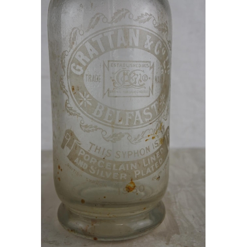 116 - An antique Grattan & Co soda syphon.