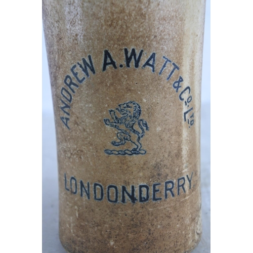 165 - An antique Andrew A Watt & Co Ltd, Londonderry stoneware beer bottle (a/f).