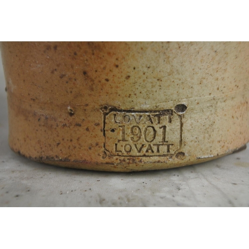 166 - An antique Lovatt Ware 1901 - G Leigh, Stockport stoneware bottle.