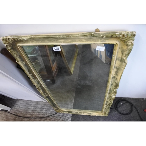 196 - A stunning antique style framed mirror with scroll detail.  Approx 61x113cm.