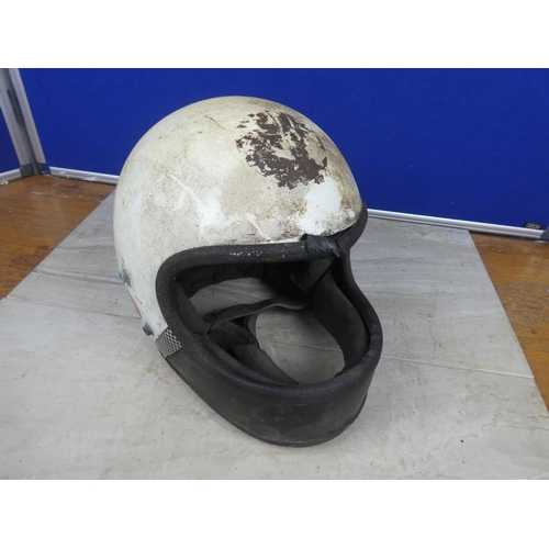 405 - A vintage motorbike helmet.