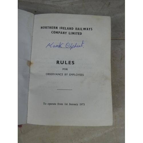 415 - A vintage Northern Ireland Railway employees rule book dated 1973.