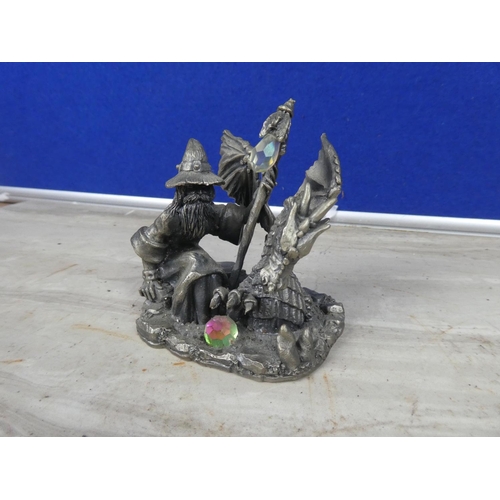 420 - A stunning 'The Water Dragon'  pewter figure.