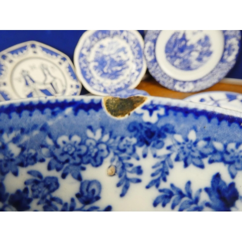 441 - A large collection of blue and white ceramic plates to include Copeland Spode, Alcock's, Seaforth an... 